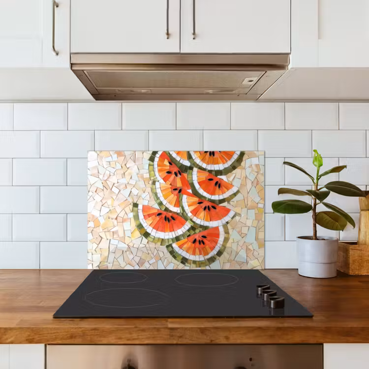 Spatscherm keuken - Mozaïek - Watermeloen - Rood - Pitten — 6