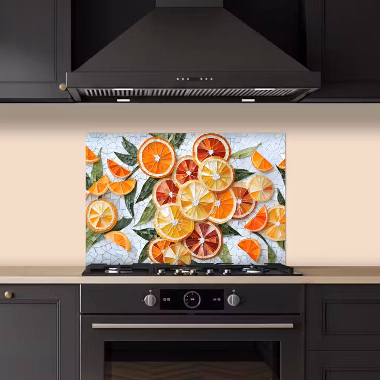 Spatscherm keuken - Schijfjes - Fruit - Oranje - Mozaïek — 2
