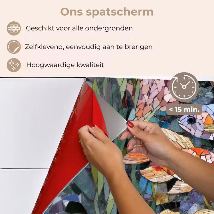 Spatscherm keuken - Vissen - Koraal - Zee - Mozaïek — 4