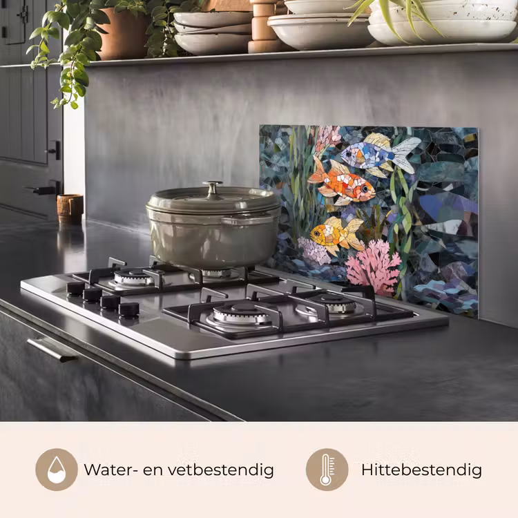 Spatscherm keuken - Vissen - Koraal - Zee - Mozaïek — 7