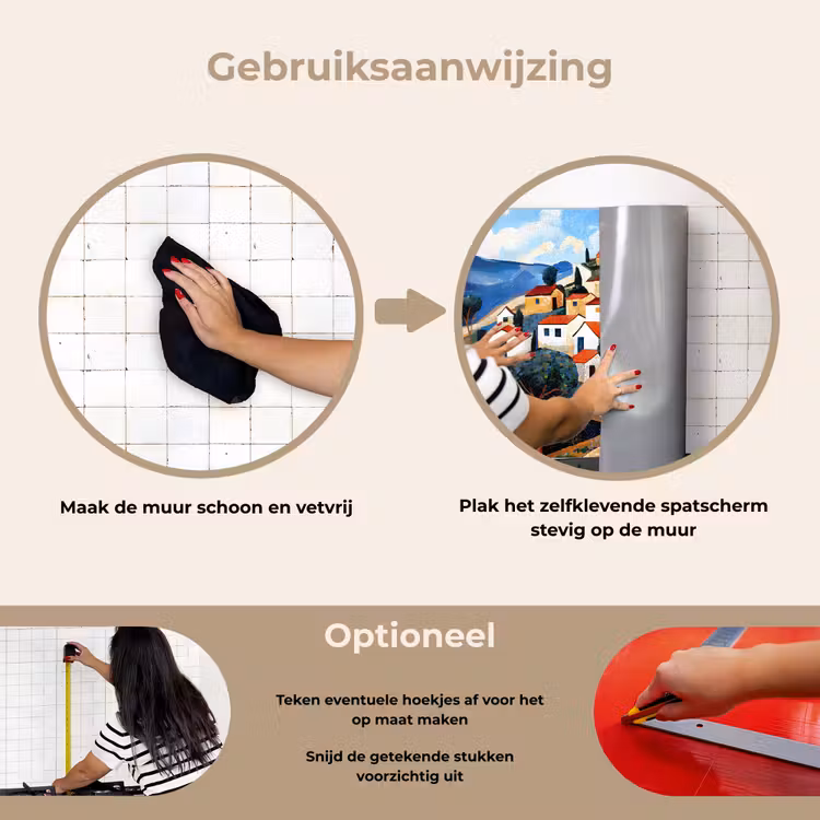 Spatscherm keuken - Dorp - Heuvelachtig - Zon - Mozaïek — 8