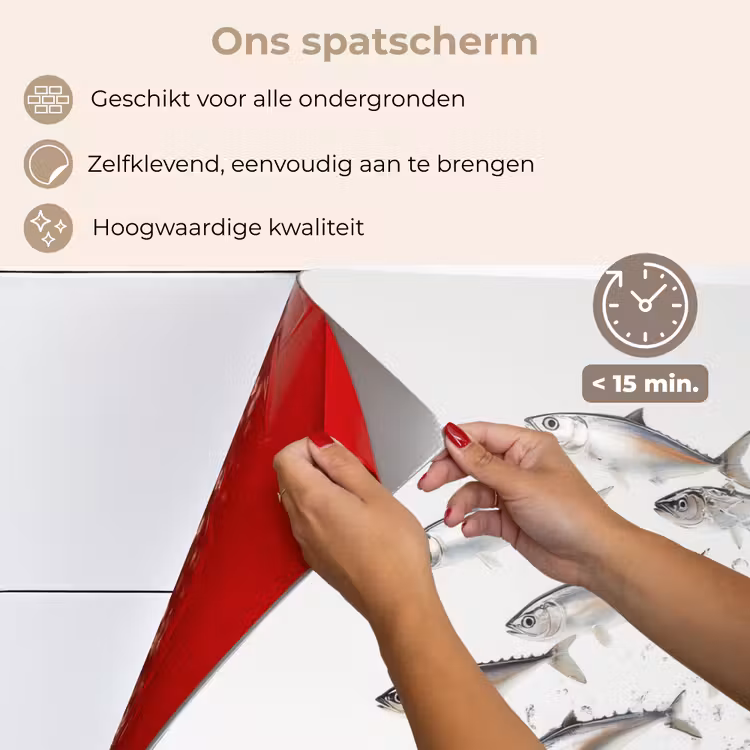 Spatscherm keuken - Vissen - Water - Wit — 4
