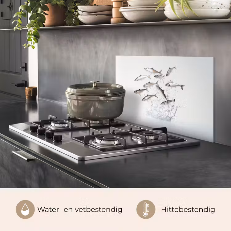 Spatscherm keuken - Vissen - Water - Wit — 7