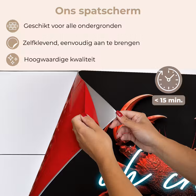 Spatscherm keuken - Krab - Rood - Neon - Quote — 4