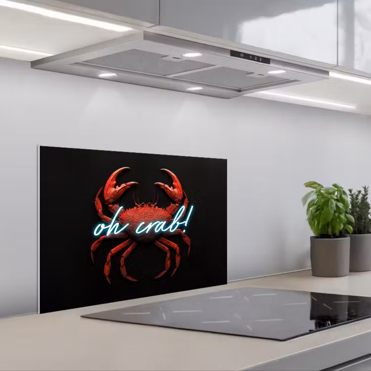 Spatscherm keuken - Krab - Rood - Neon - Quote — 5