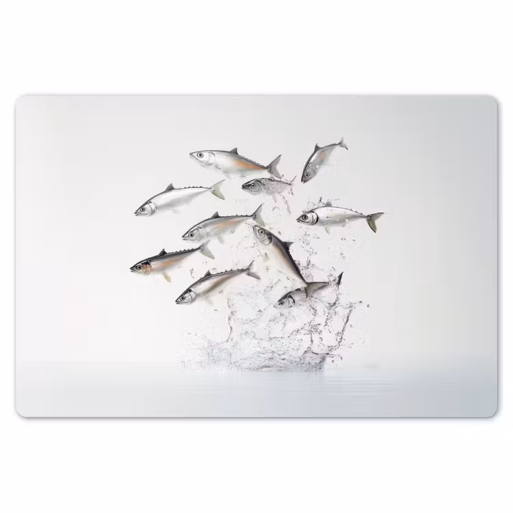 Placemat - 6 stuks - Vissen - Water - Wit — 7