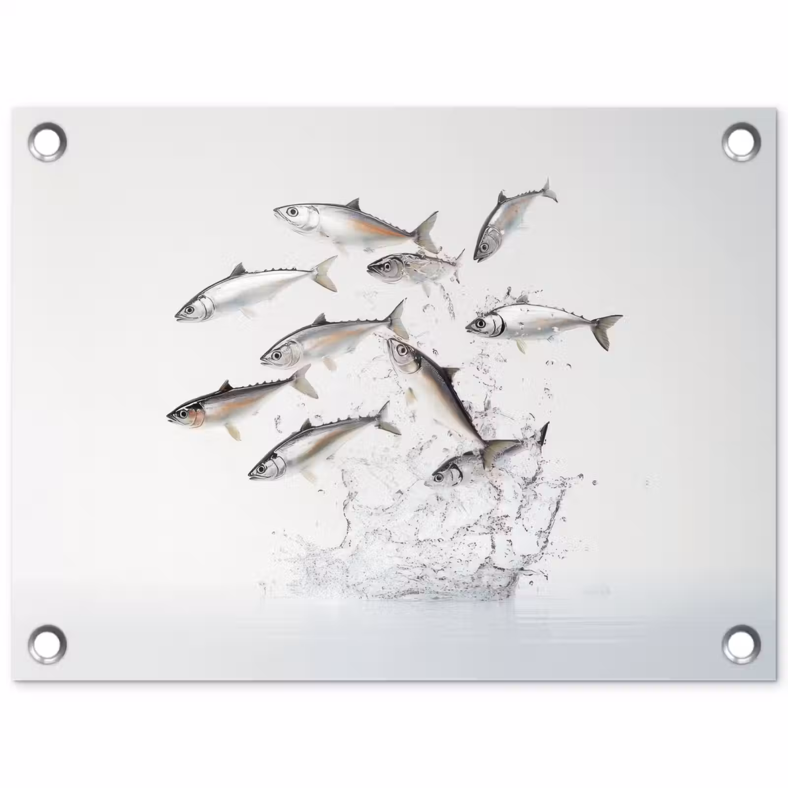 Tuinposter - Vissen - Water - Wit — 1