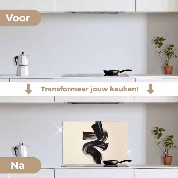 Spatscherm keuken - Strepen - Zwart - Abstract — 3