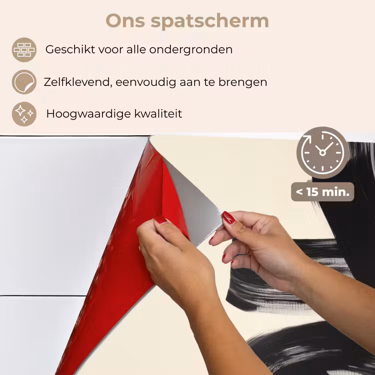 Spatscherm keuken - Strepen - Zwart - Abstract — 4
