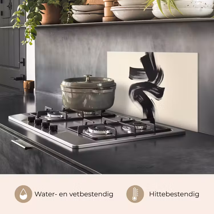 Spatscherm keuken - Strepen - Zwart - Abstract — 7