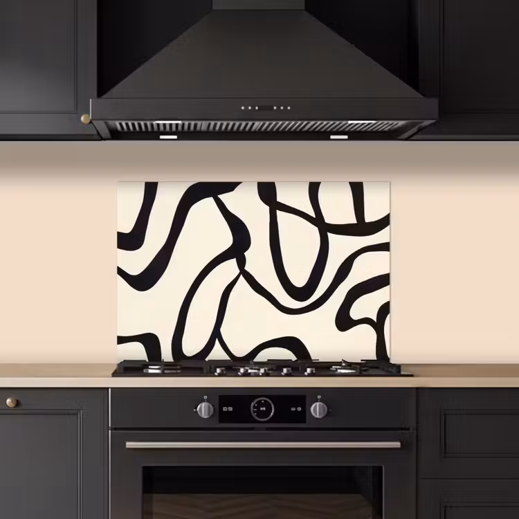 Spatscherm keuken - Abstract - Lijnen - Modern - Beige — 2