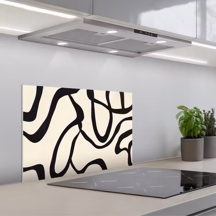 Spatscherm keuken - Abstract - Lijnen - Modern - Beige — 5