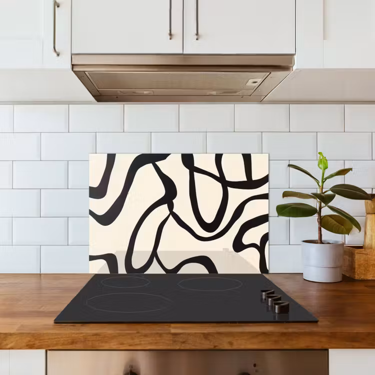Spatscherm keuken - Abstract - Lijnen - Modern - Beige — 6