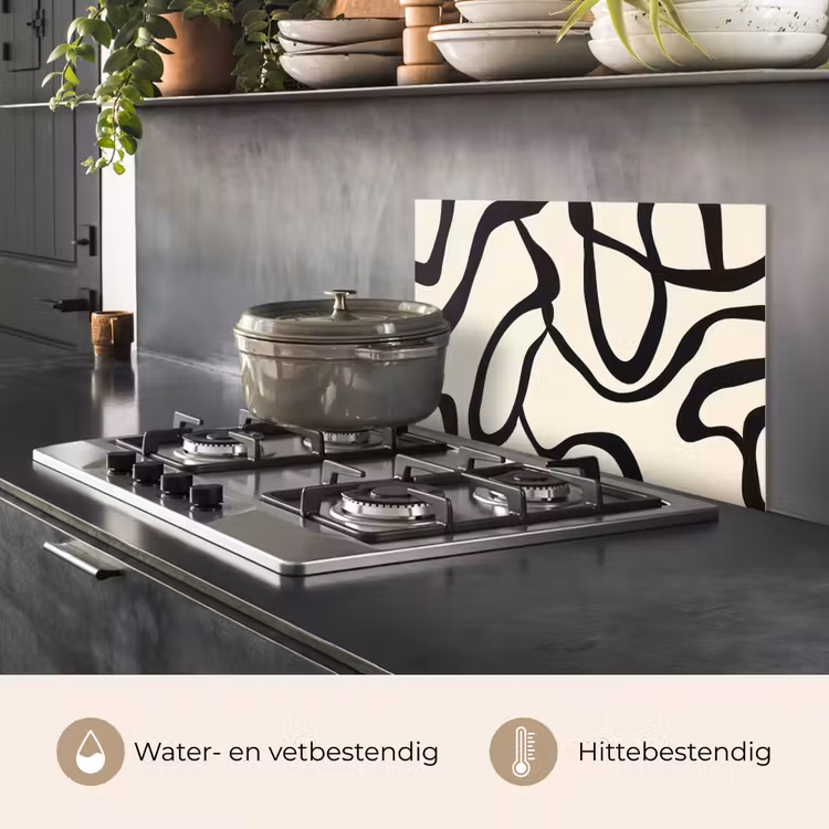 Spatscherm keuken - Abstract - Lijnen - Modern - Beige — 7