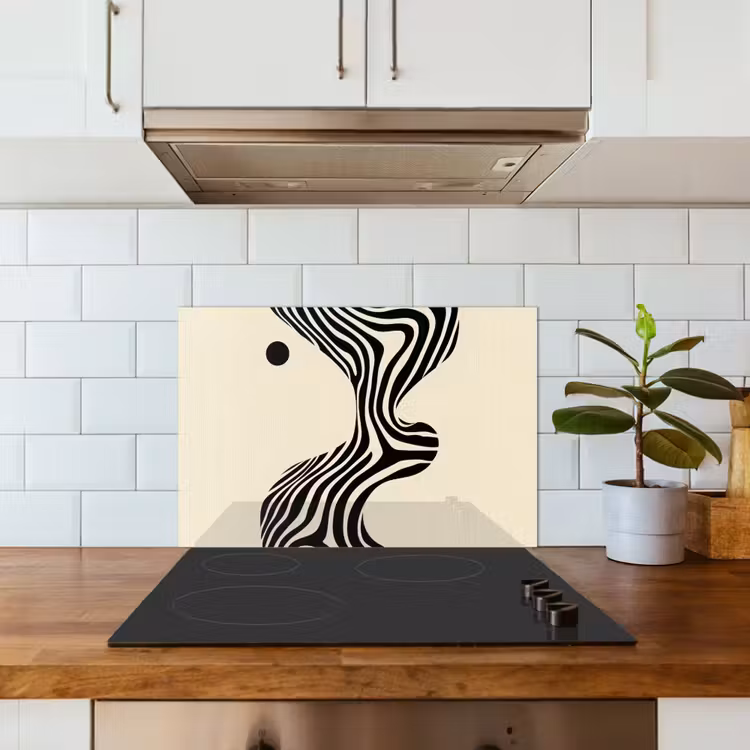 Spatscherm keuken - Beige - Lijnen - Golvend - Abstract — 6