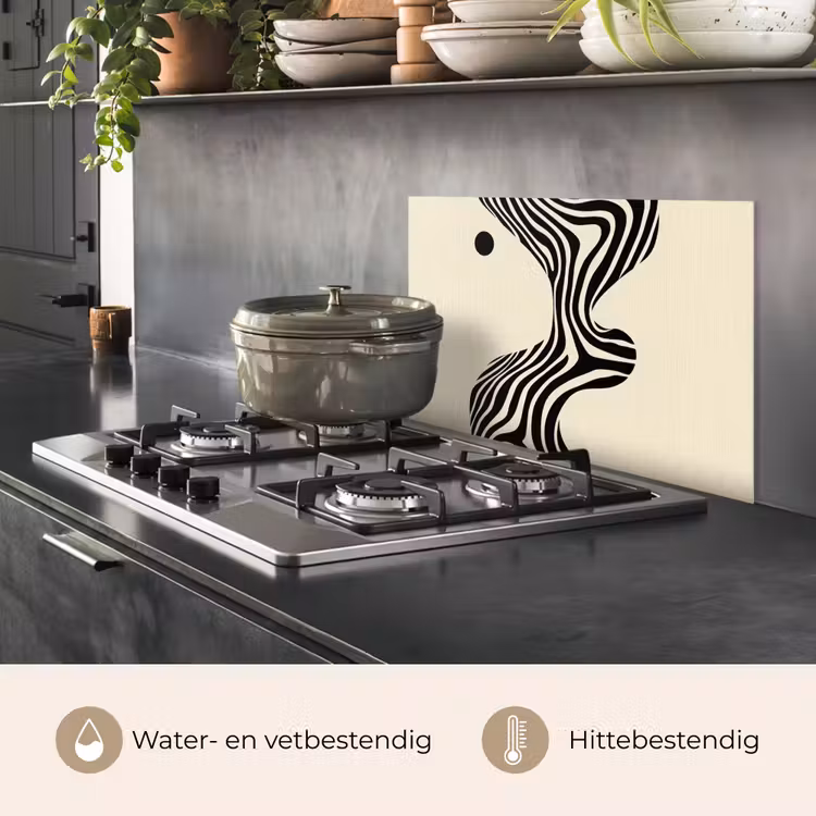 Spatscherm keuken - Beige - Lijnen - Golvend - Abstract — 7