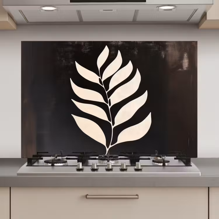 Spatscherm keuken - Blad - Wit - Minimalistisch — 1