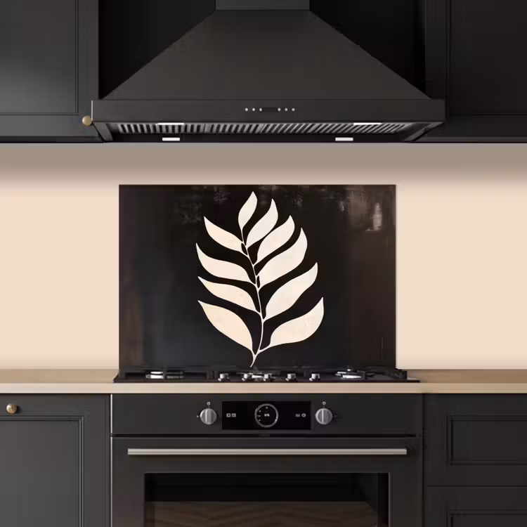 Spatscherm keuken - Blad - Wit - Minimalistisch — 2