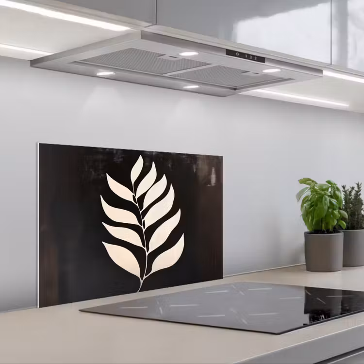 Spatscherm keuken - Blad - Wit - Minimalistisch — 5