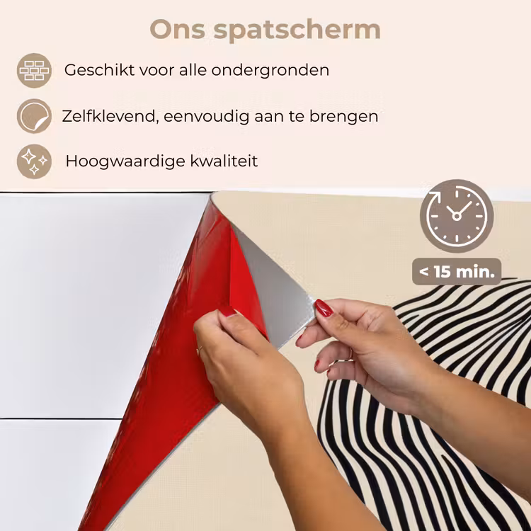 Spatscherm keuken - Golvend - Lijnen - Abstract - Silhouet — 4