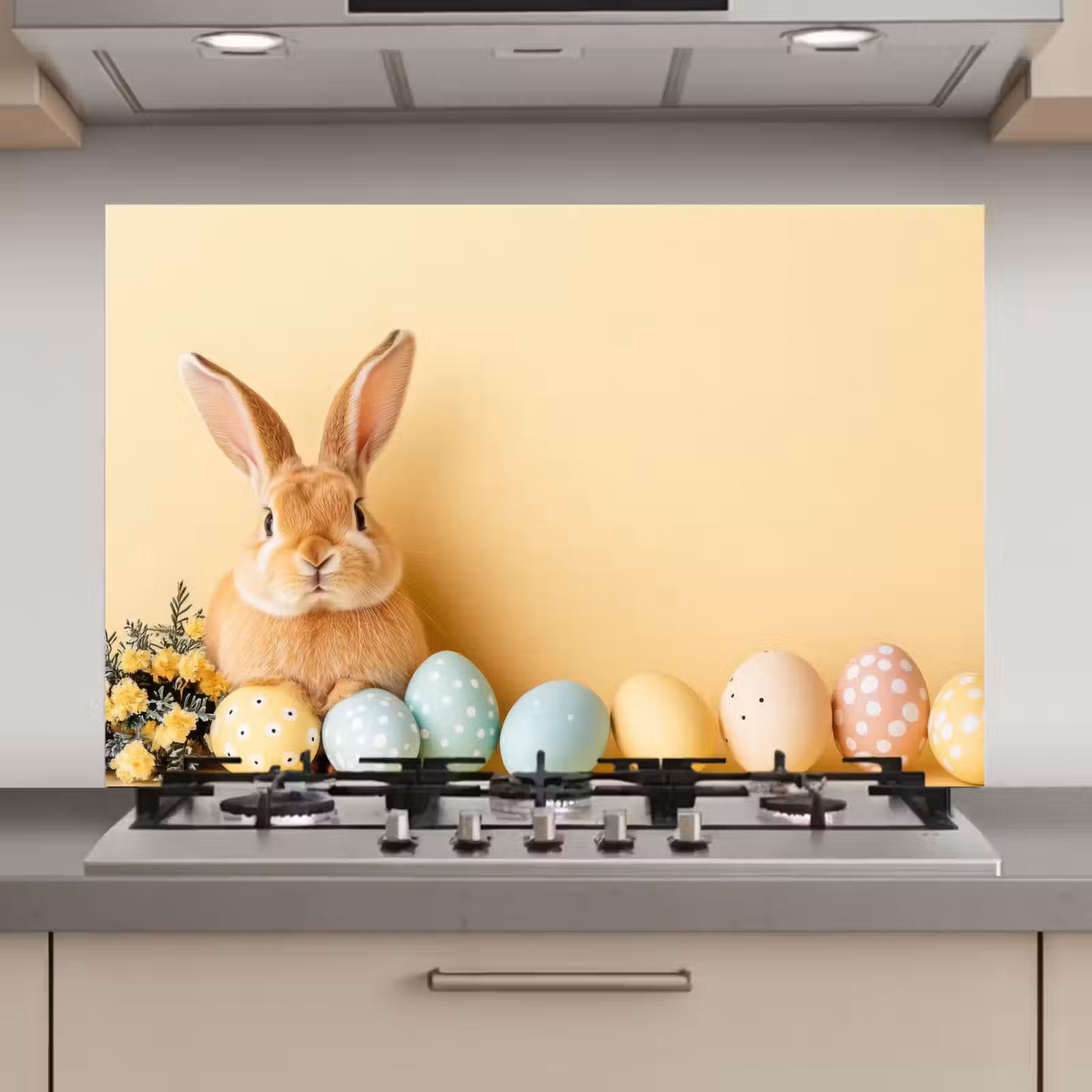 Spatscherm keuken - Eieren - Konijn - Pasteltinten — 1
