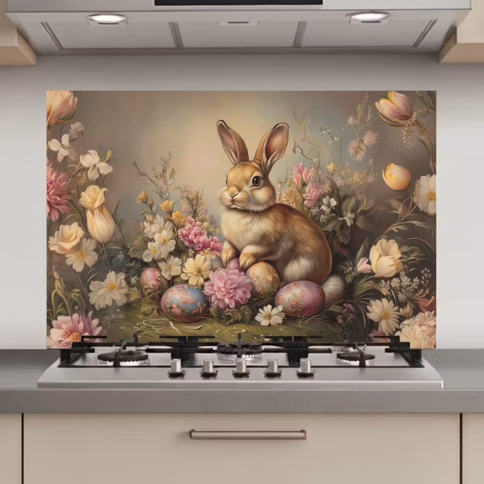 Spatscherm keuken - Haas - Stilleven - Bloemen — 1