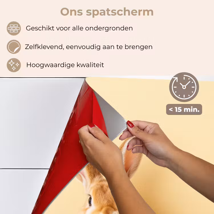 Spatscherm keuken - Eieren - Konijn - Pasteltinten — 4