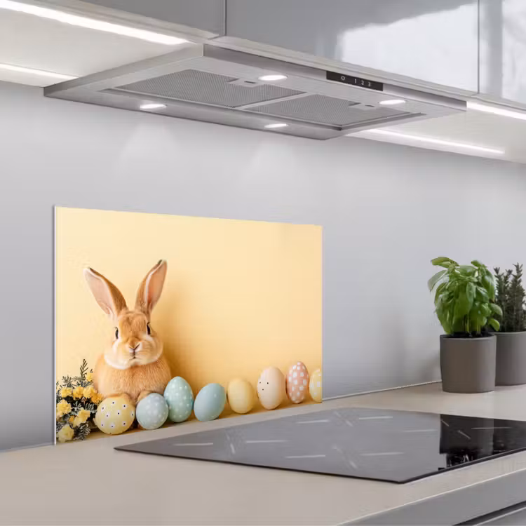 Spatscherm keuken - Eieren - Konijn - Pasteltinten — 5