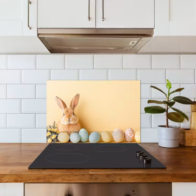 Spatscherm keuken - Eieren - Konijn - Pasteltinten — 6