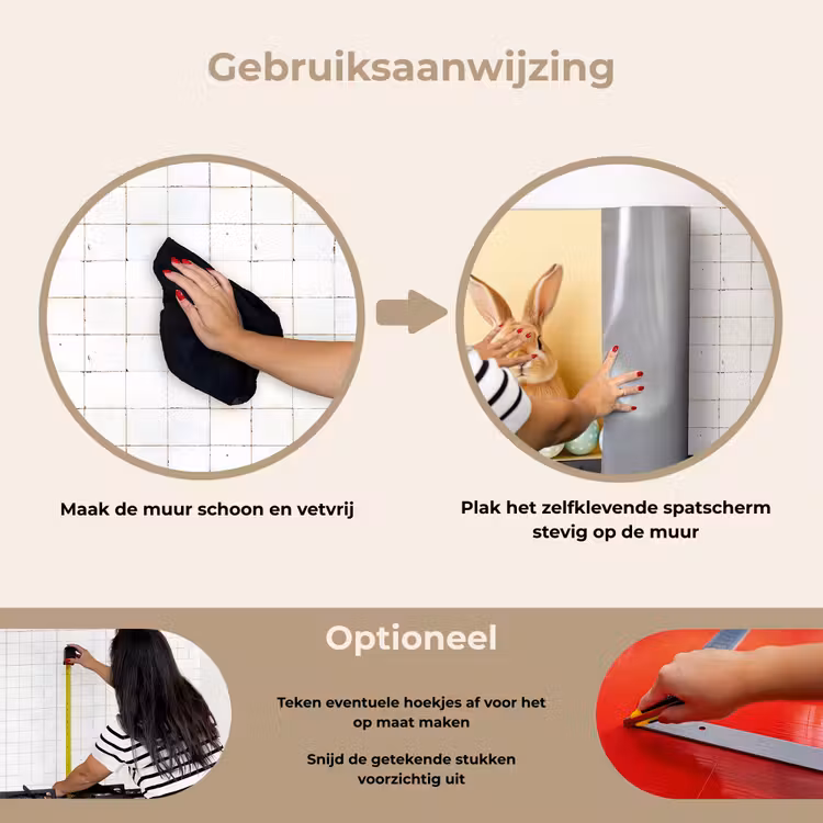 Spatscherm keuken - Eieren - Konijn - Pasteltinten — 8