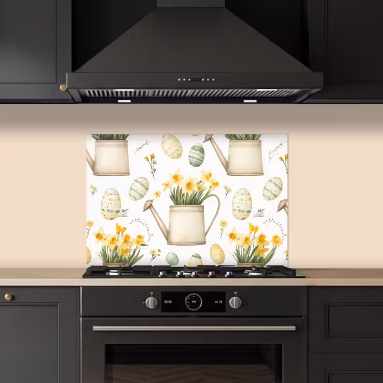 Spatscherm keuken - Gieter - Bloemen - Eieren — 2
