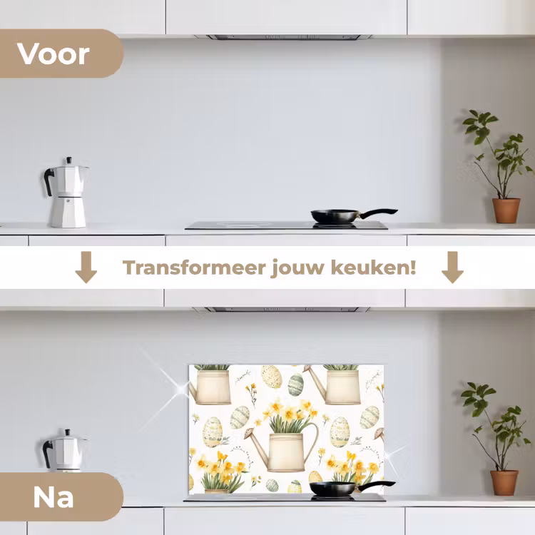 Spatscherm keuken - Gieter - Bloemen - Eieren — 3