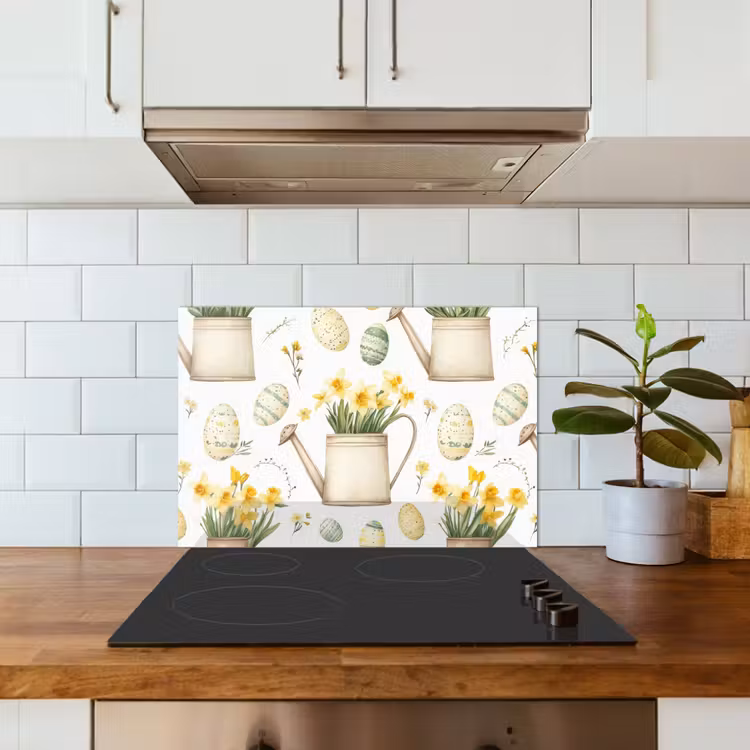 Spatscherm keuken - Gieter - Bloemen - Eieren — 6