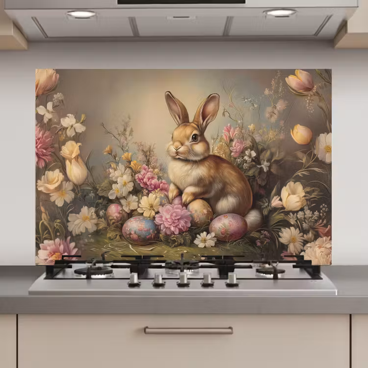 Spatscherm keuken - Haas - Stilleven - Bloemen — 1
