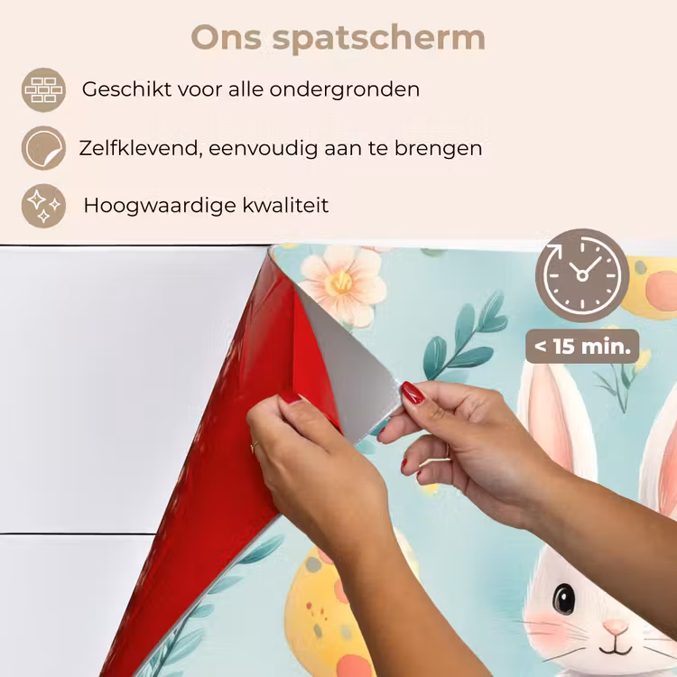 Spatscherm keuken - Konijn - Eieren - Takjes — 4