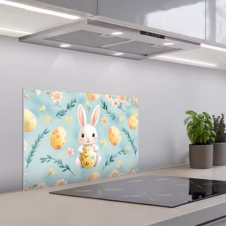 Spatscherm keuken - Konijn - Eieren - Takjes — 5