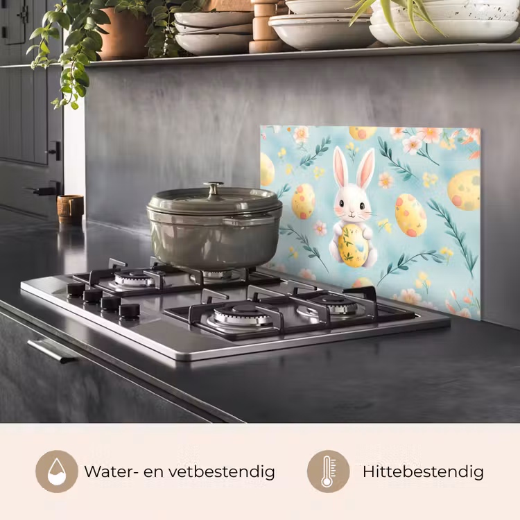 Spatscherm keuken - Konijn - Eieren - Takjes — 7
