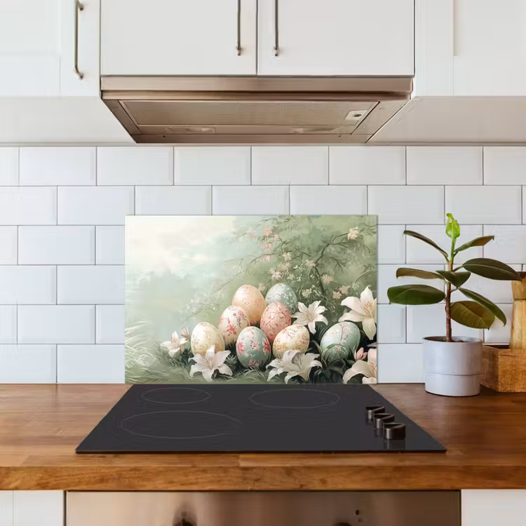 Spatscherm keuken - Paaseieren - Pasteltinten - Bloemen — 6