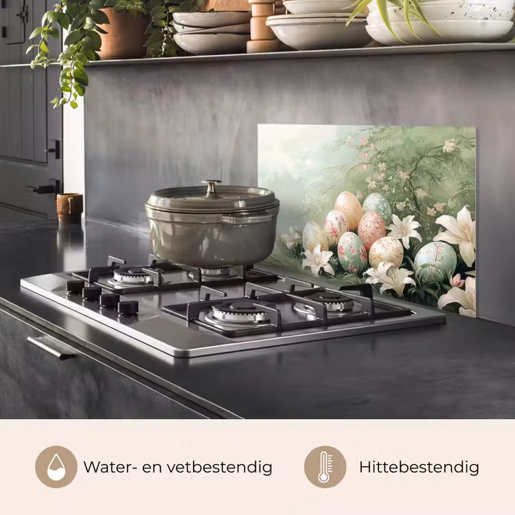 Spatscherm keuken - Paaseieren - Pasteltinten - Bloemen — 7