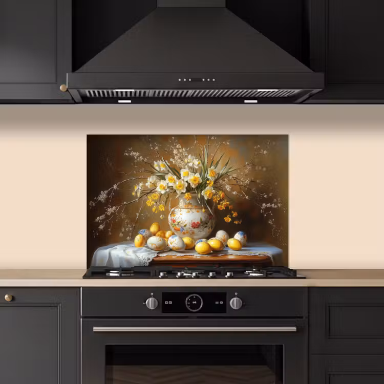 Spatscherm keuken - Paaseieren - Stilleven - Vaas — 2