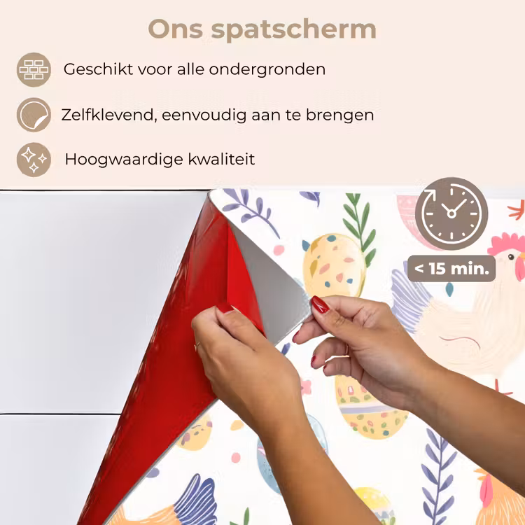 Spatscherm keuken - Patroon - Kip - Paaseieren — 4