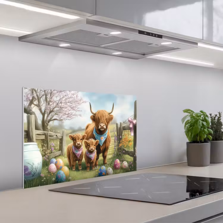 Spatscherm keuken - Schotsehooglanders - Paaseieren - Lente — 5