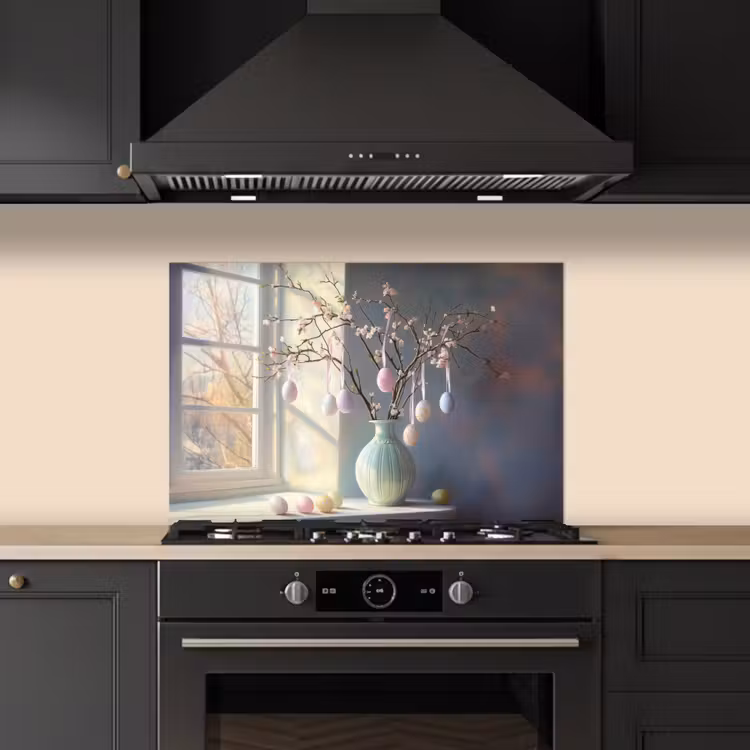 Spatscherm keuken - Stilleven - Vaas - Paastak — 2