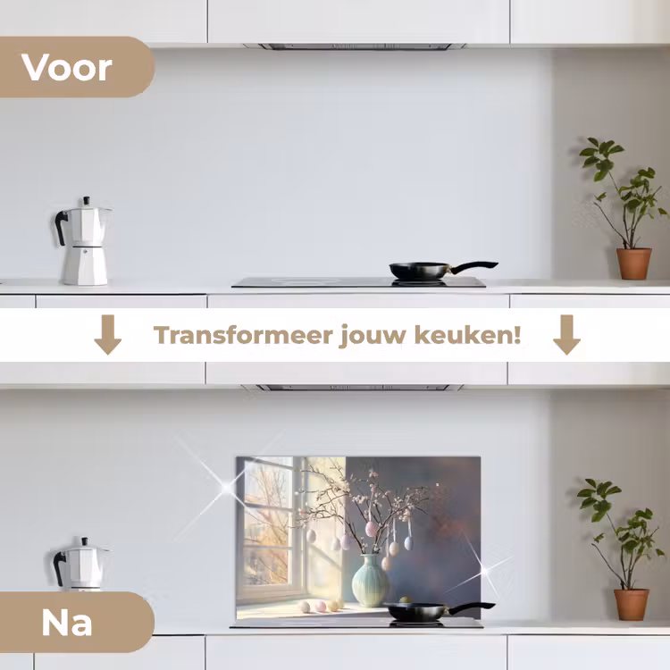 Spatscherm keuken - Stilleven - Vaas - Paastak — 3