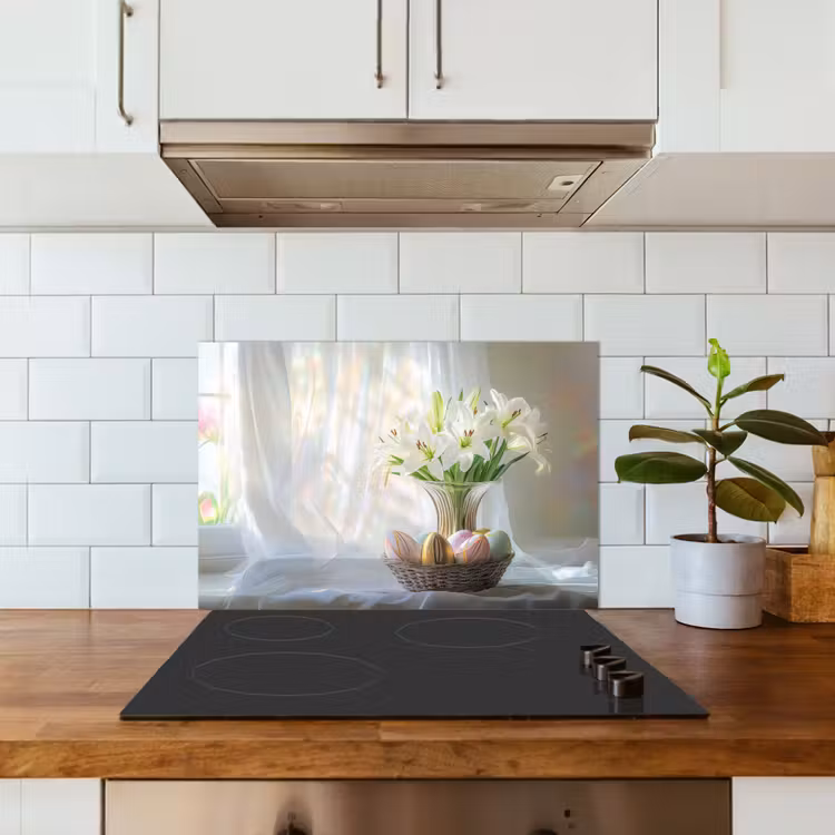 Spatscherm keuken - Vaas - Eieren - Bloemen — 6