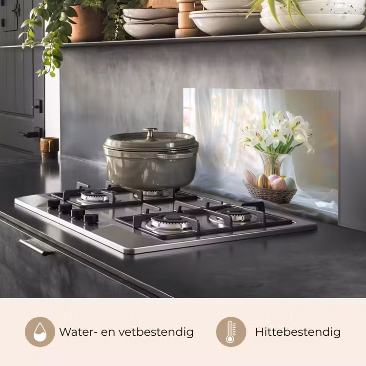 Spatscherm keuken - Vaas - Eieren - Bloemen — 7