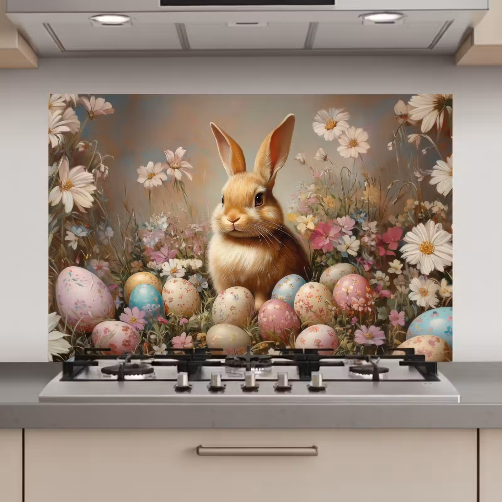 Spatscherm keuken - Paashaas - Lente - Paaseieren — 1