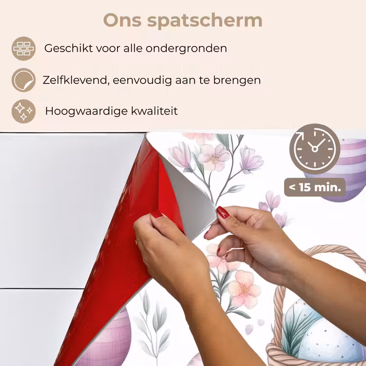 Spatscherm keuken - Bloemen - Paaseieren - Patroon — 4