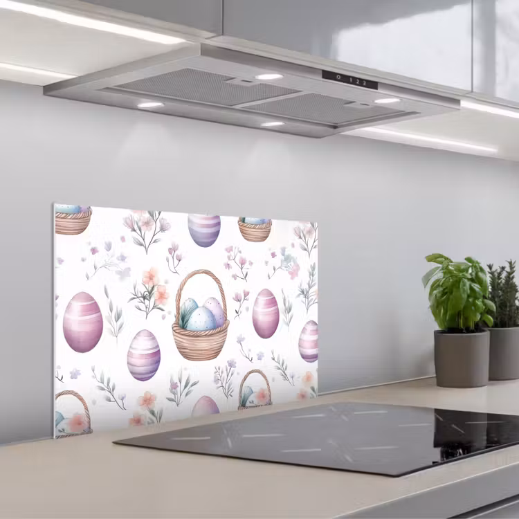Spatscherm keuken - Bloemen - Paaseieren - Patroon — 5