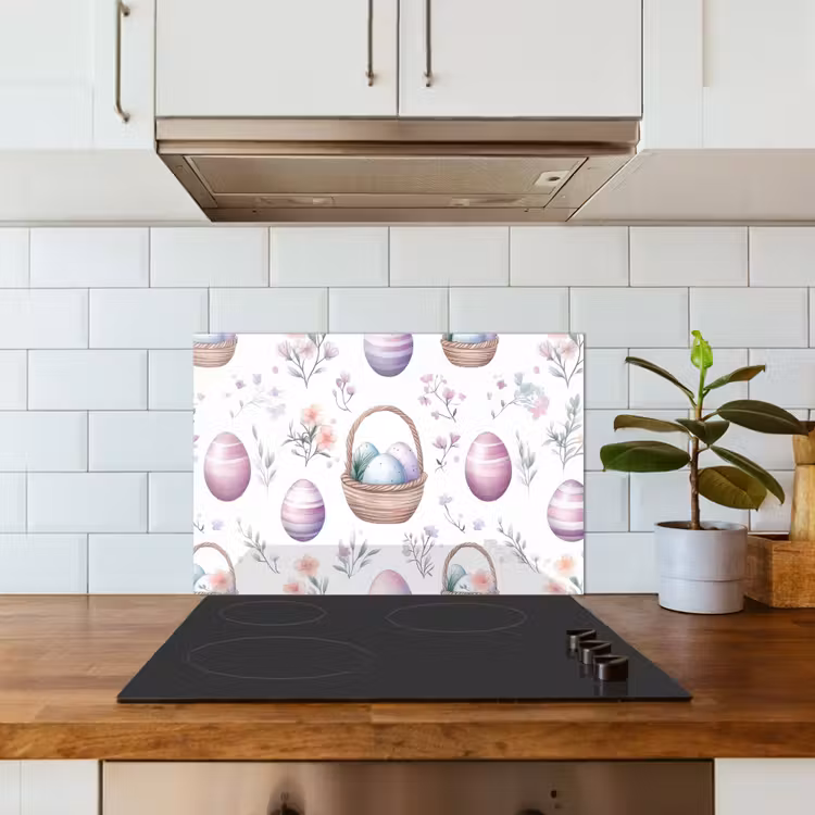 Spatscherm keuken - Bloemen - Paaseieren - Patroon — 6